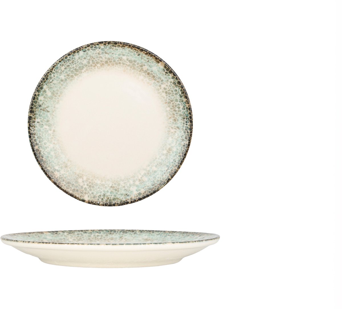 Kütahya Porselen Dessertbord - Rust Green - Porselein - 21 cm - set van 6