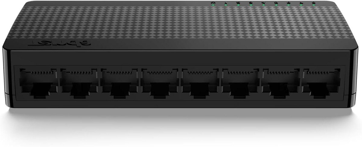 Netwerk Switch - Ethernet Hub - Netwerk Uitbreiden - 8 Poorts Gigabit - 1000 Mbps - Zwart