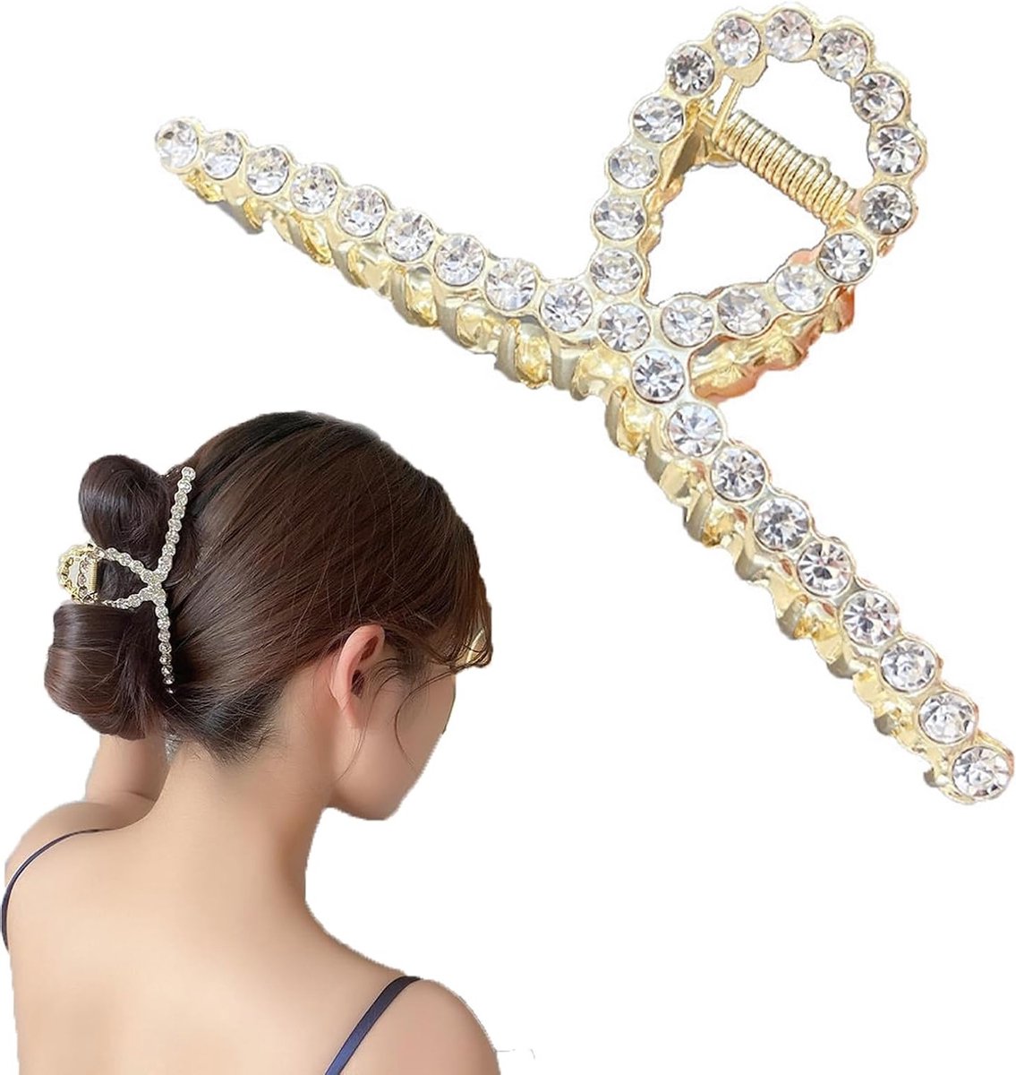 Gouden Grote Haarclaw Clips van Metaal - Sterke Grip en Antislip Accessoires voor Vrouwen en Meisjes