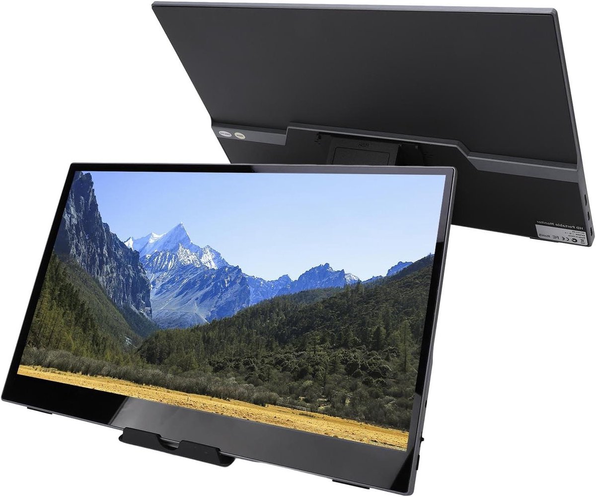 Draagbare Monitor - Extern Scherm - Productiviteit Verhogen - 10 Punten Aanraakscherm - 156 Inch - Zwart