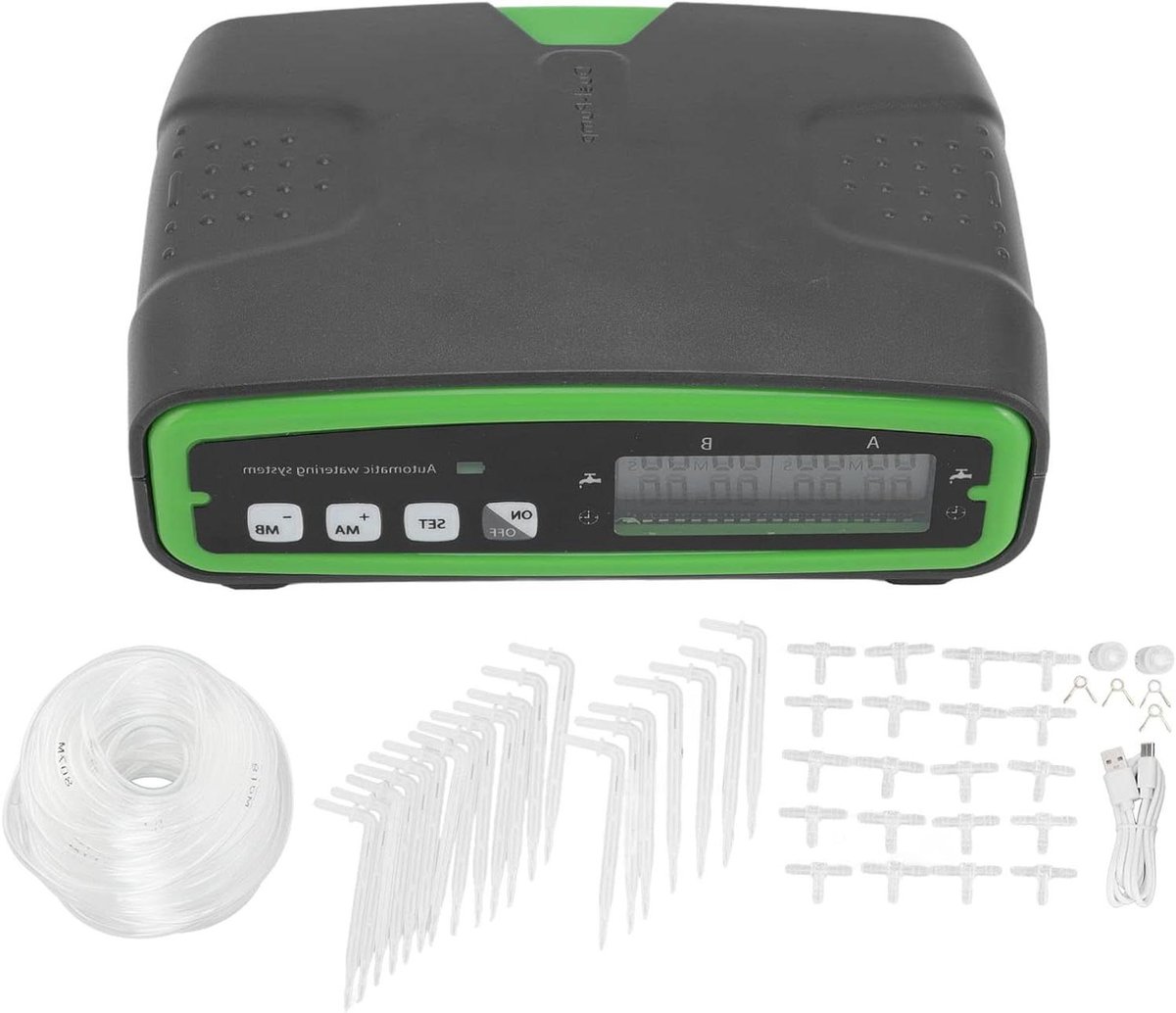 Slimme Watertimer - Automatische Irrigatie - Planten Water Geven - Programmeerbare Tijdschakelaar - 15 Meter Slang - Zwart