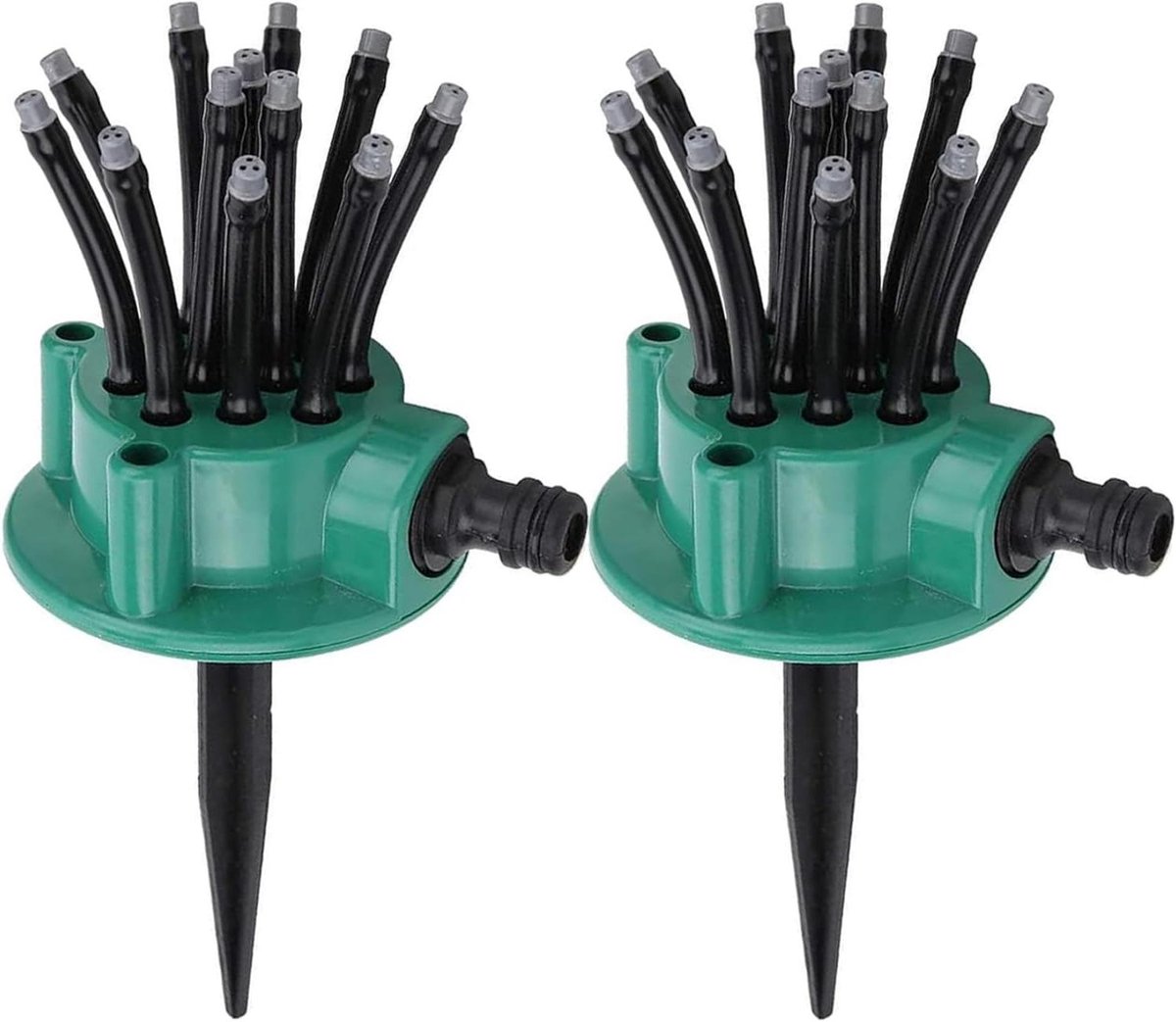 Gazonsproeier 2 stuks - Waterstrooier tuin - Gras bewateren - Roterende multi-arm - 20 x 11 x 10 cm - Groen