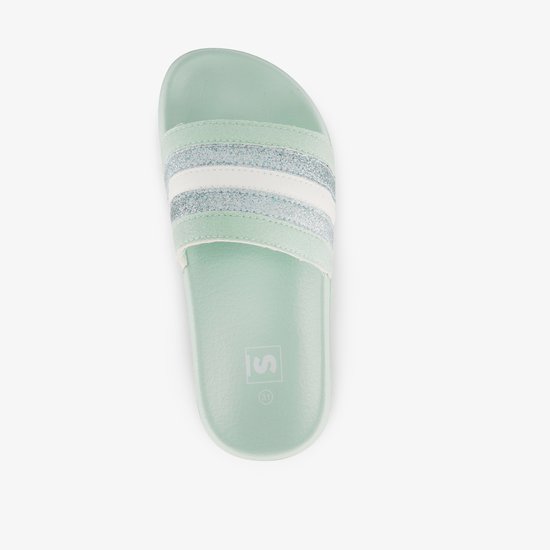 Tongs de bain pour filles avec paillettes vert menthe - Taille 28