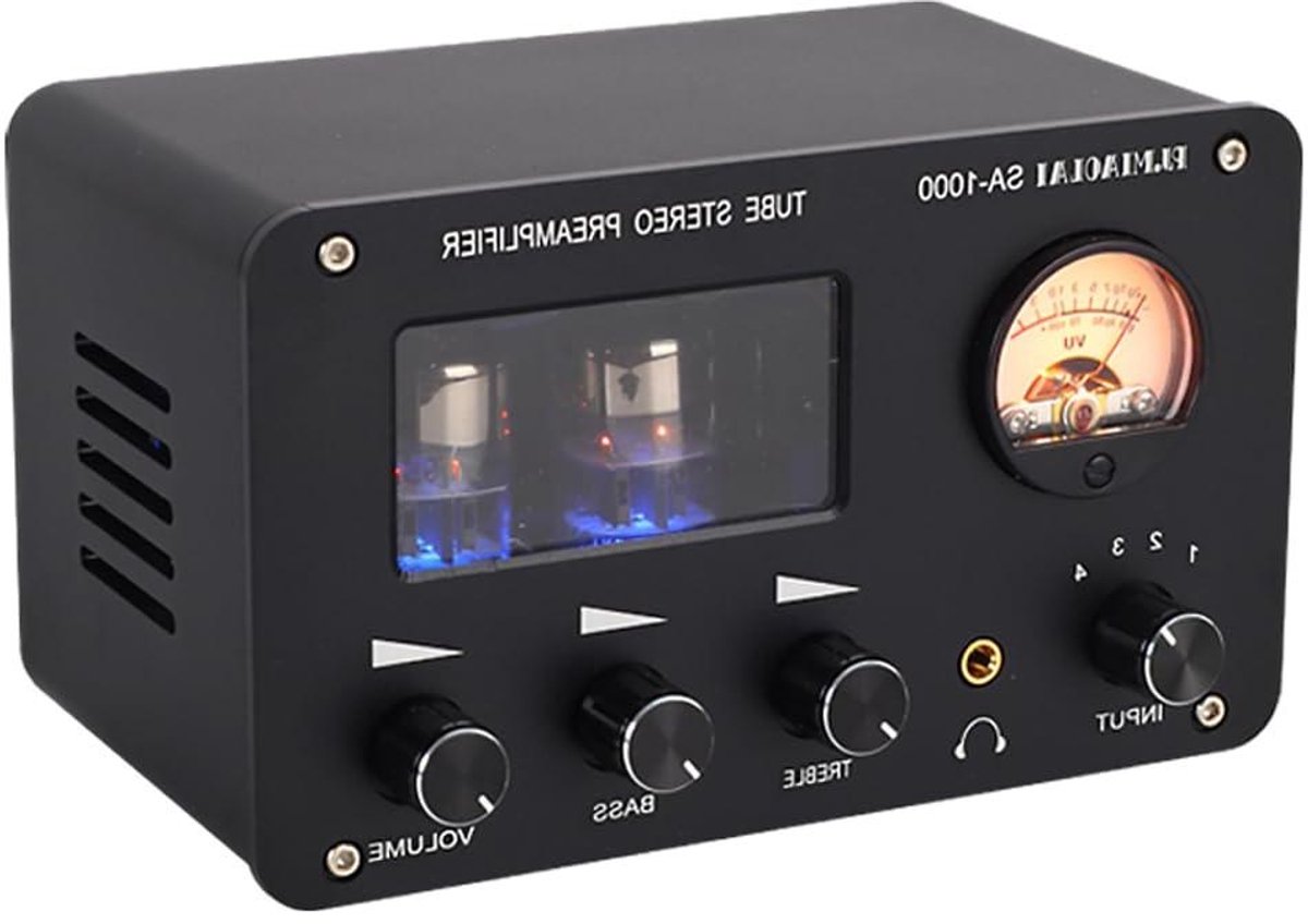 Buizen Voorversterker - Audio Switcher HiFi Versterker - Muziek Luisteren - 4 Ingangen 2 Uitgangen - 145 x 85 mm