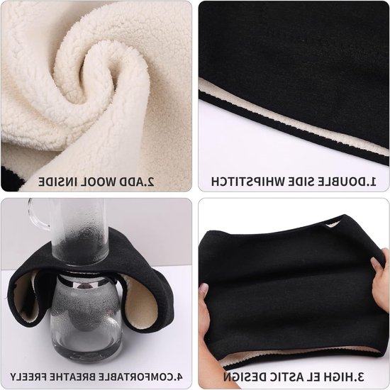 Warmteband voor de Rug van Cashmere voor Dames - Verwarmende Taillebeschermer en Ondersteuning voor de Winter - Zwart - M — afbeelding 4