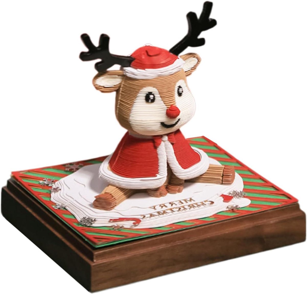 Bureaukalender 2026 - Papieren sculptuur Memo planner - Tijdbeheer - 3D Herten ontwerp - 9 x 8 x 7.5 cm