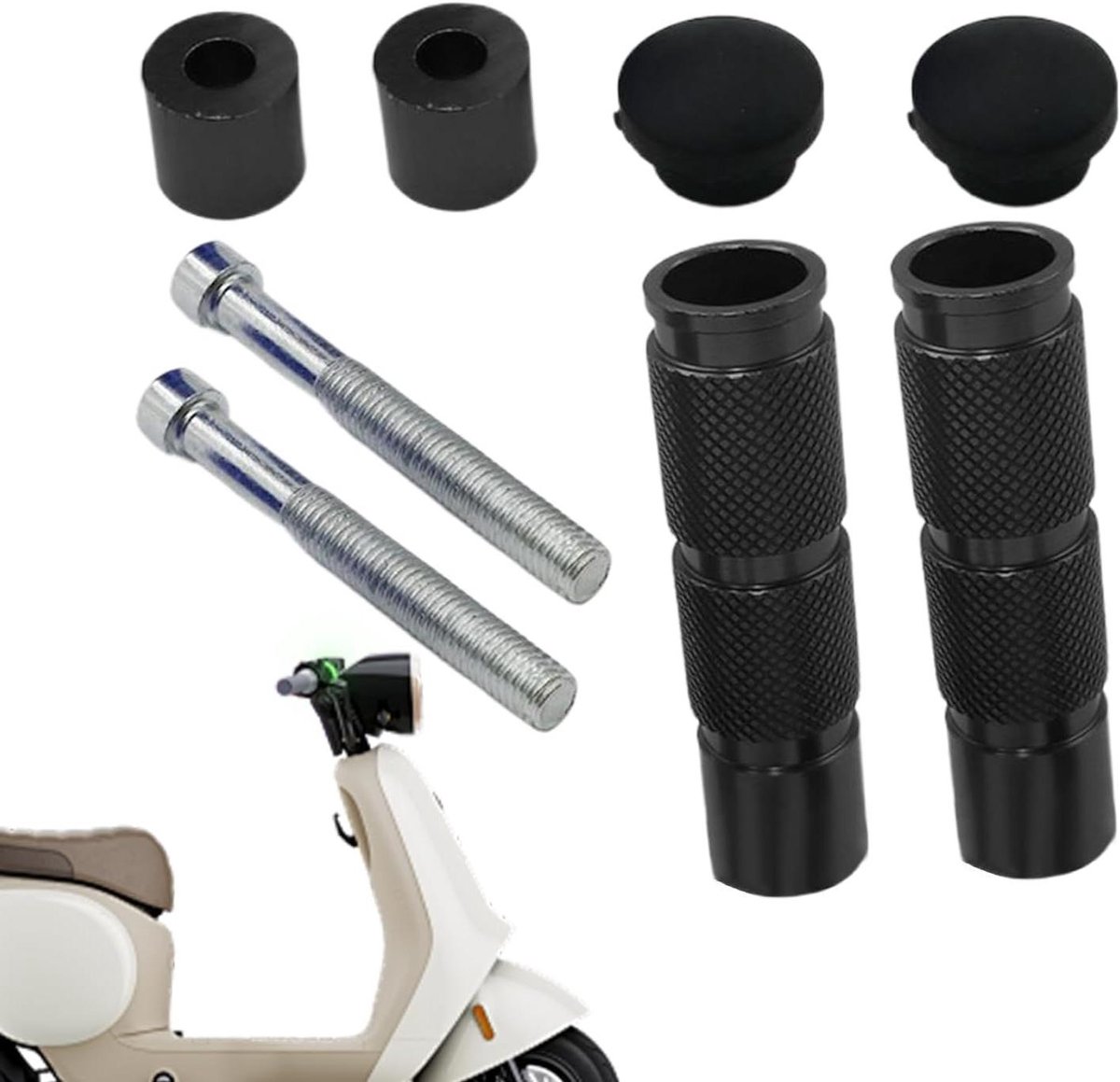 Motorfiets Voetsteunen - Passagiers Steunen - Comfortabel Rijden - Universele Pasvorm - 200 g - Zwart