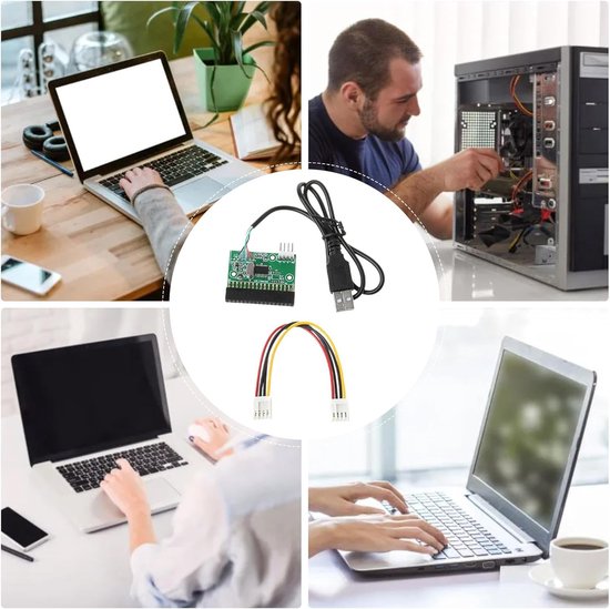 USB Diskettestation - Externe Drive - Gegevens Overzetten - Plug and Play - 20cm Kabel - Zwart — afbeelding 2