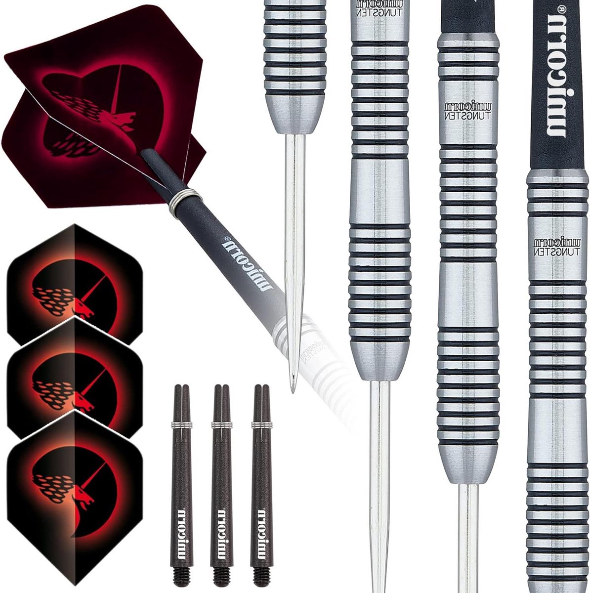 Stalen Tip Darts - Dartpijlen Set - Precisie Werpen - Wolfraam Vaten - 22G - Zilver/Zwart
