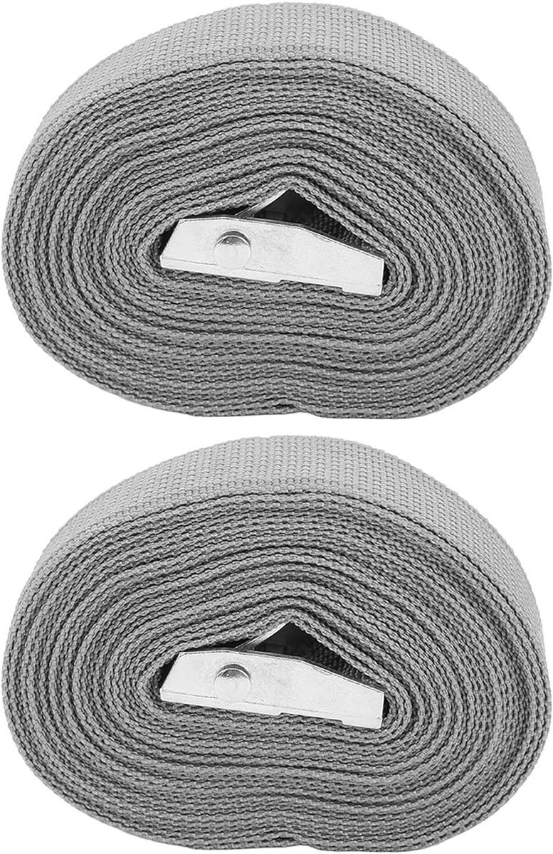 Spanriemen Vracht - Spanbanden Zinklegering - Lading Zekeren - Scheurbestendig Weefsel - 4 Meter - Grijs