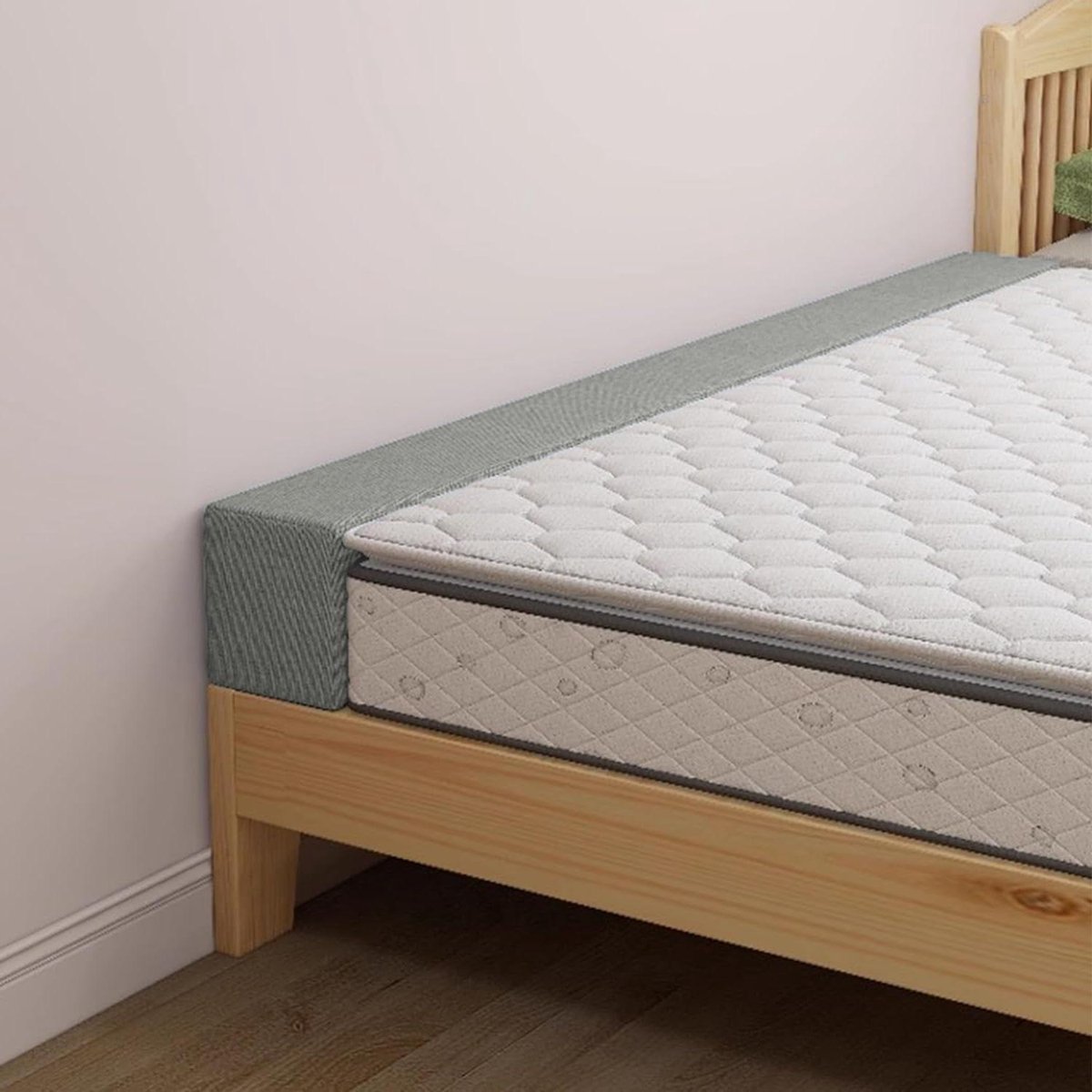 Bed Spleetvuller - Matras Connector - Bed Comfort - Afneembare Hoes - 200 cm Lengte - Grij