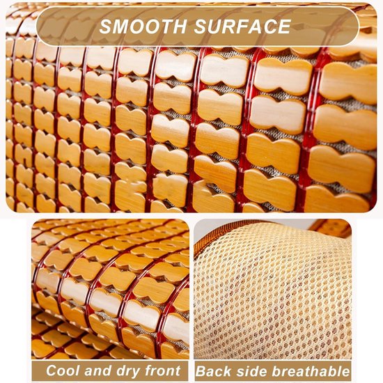 Bamboemat Textiel - Koelmat Zomer - Comfortabel Slapen - Hoog Ademend Vermogen - 80x190 cm - Natuurlijk — afbeelding 5
