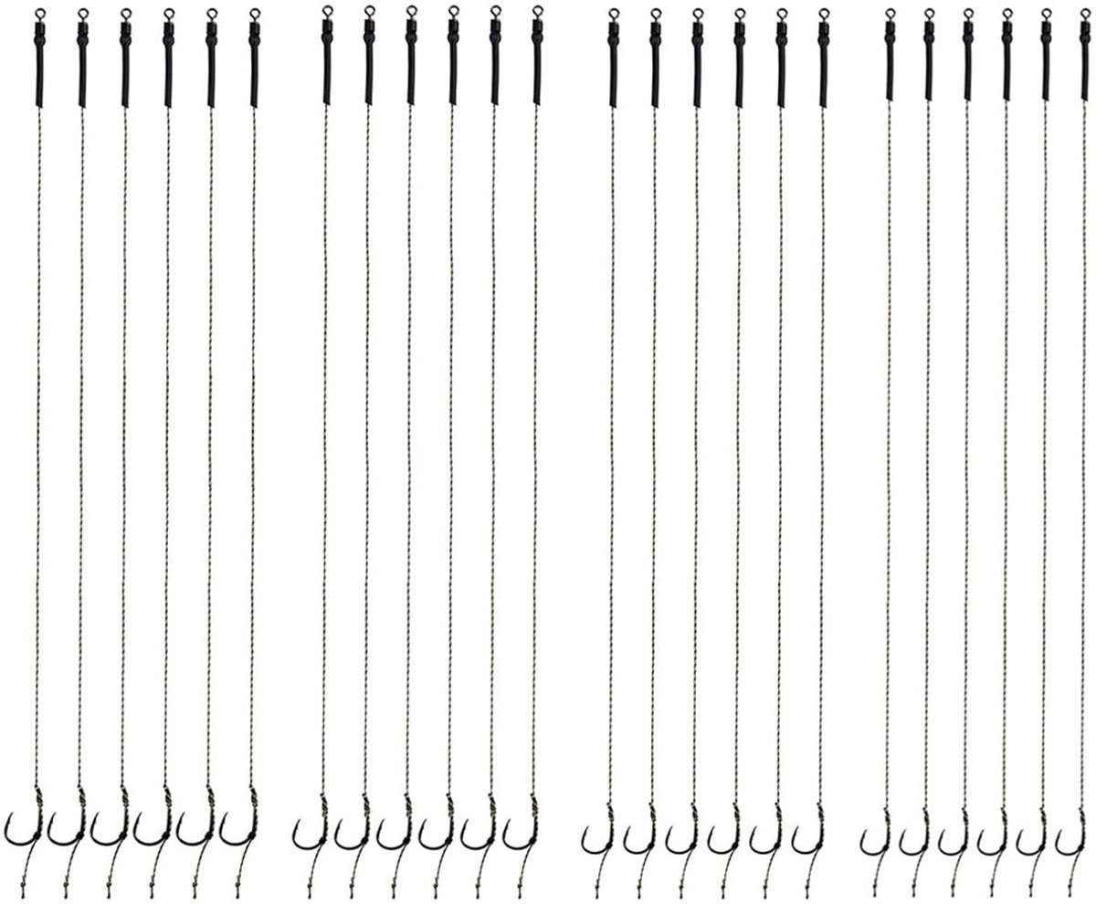 Dailygoods - 24 Stuks Karpervissen Gebonden Hair Rig met Anti-Wirwar Swivel
