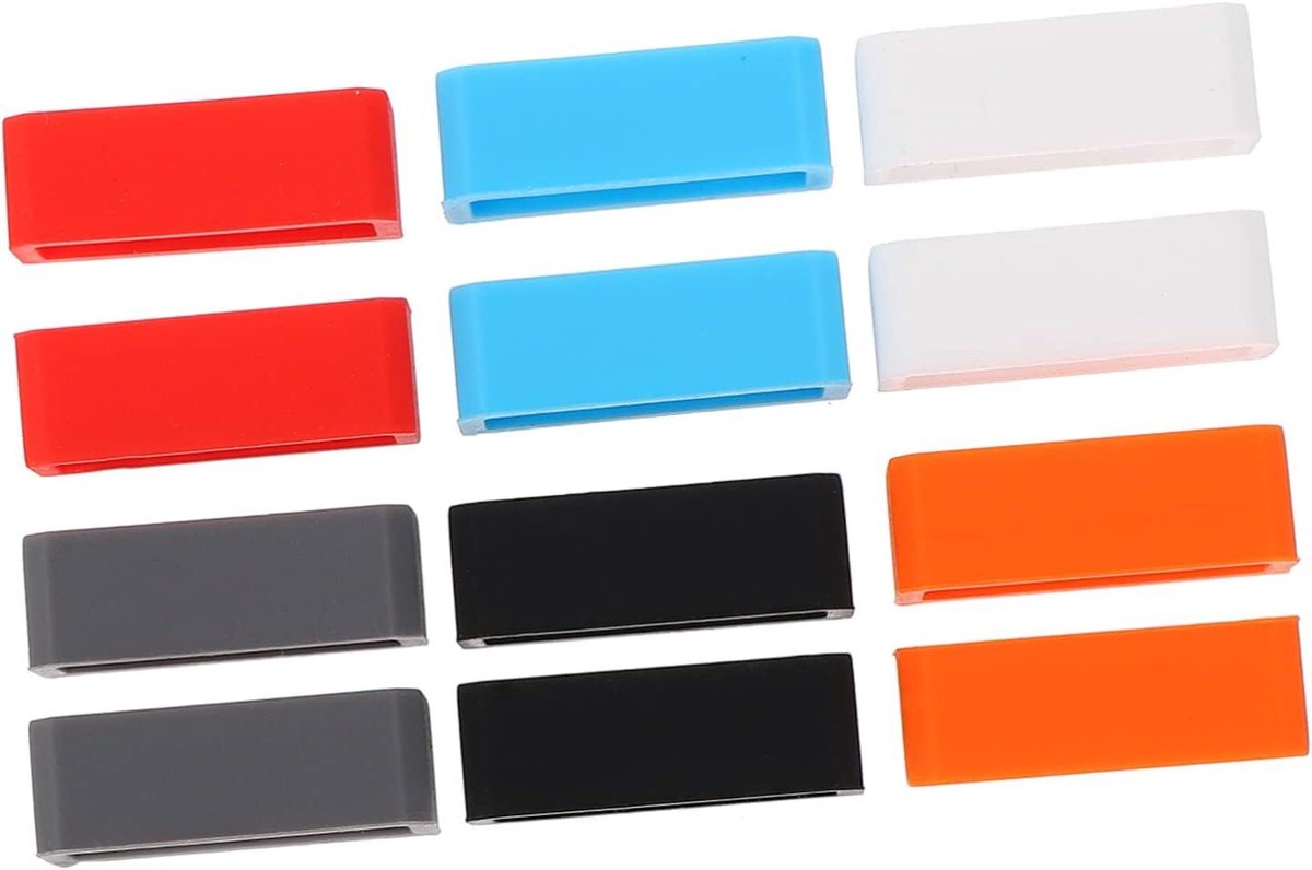Horlogeband houders - Ringen clips - Veilig dragen - Zachte siliconen - 12 stuks - Diverse kleuren