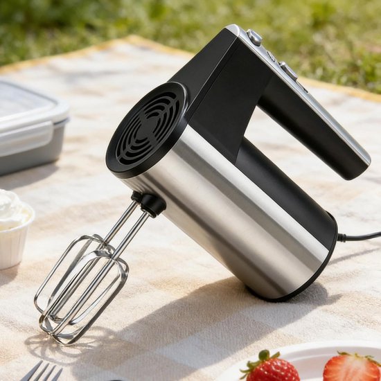 Elektrische Mixer - Keuken Mixer - Beslag Maken - Antislip Handgreep - 9.5 x 17.5 cm - Wit — afbeelding 2
