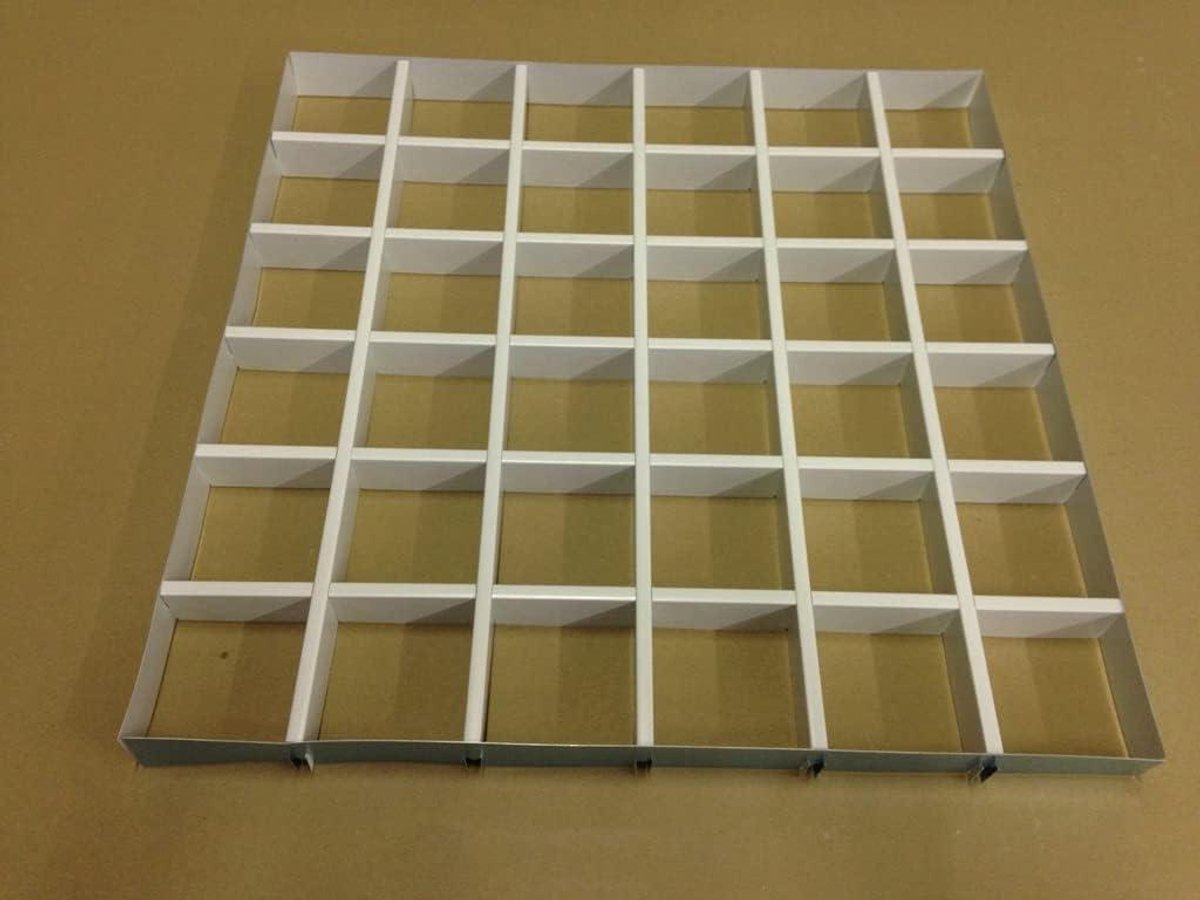 Aluminium Grill - Werkblad Platen - Modulair Bouwen - T24 Draagconstructie - 60x60 cm - Wit