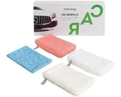 Autoreinigingsset Microvezel - Voertuigonderhoud Doeken - Auto Poetsen - Reinigt Met Water - 40x25 cm - Wit/Blauw