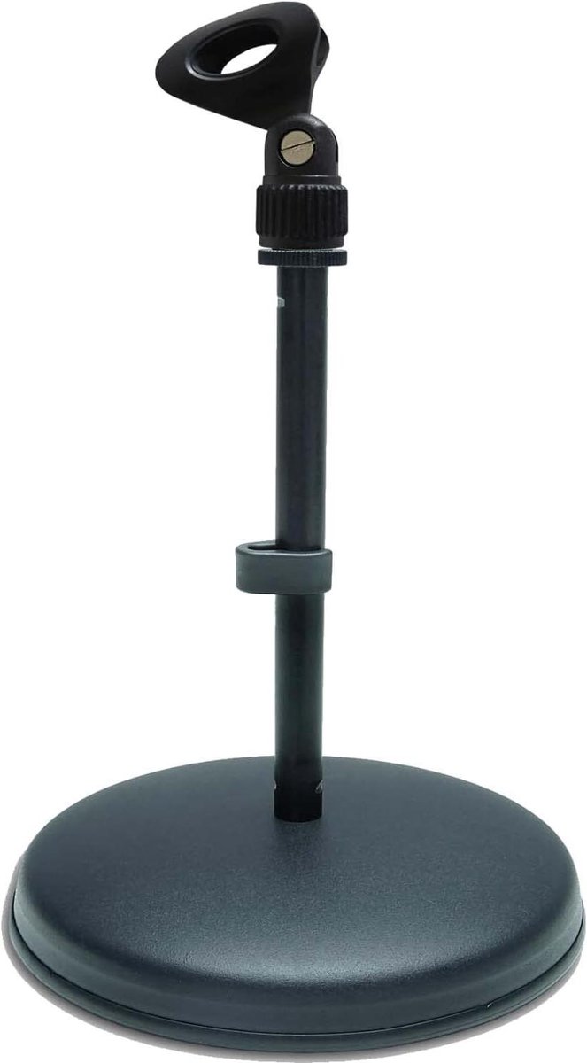 Microfoon Statief - Tafelhouder - Opnemen Muziek - Inclusief Klem - 16 cm Hoog - Zwart