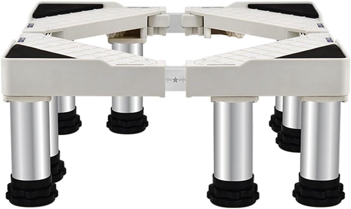 Verstelbare Apparaatbasis - Wasmachine Onderstel - Apparaten Verhogen - Vochtbestendig & Stabiel - 42-65 cm Breed - Zilver