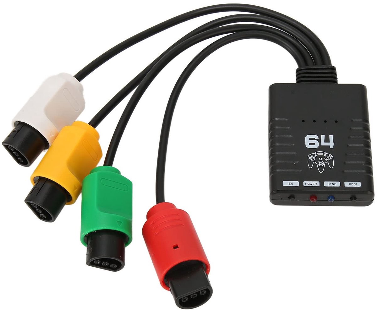 Dailygoods - Dailygoody - Draadloze Controller Adapter - Bluetooth Multiplayer Converter - Ondersteuning 4 Spelers - Rood - N64 Console - Geschikt voor 8bitdo