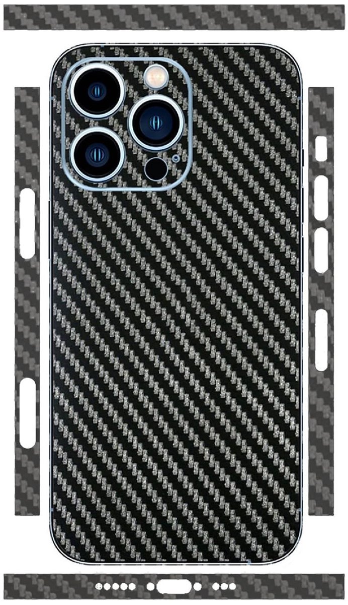 Dailygoods - Dailygoody - Rugbeschermer - Compatibel met iPhone 15 Plus - Anti-vingerafdruk - Zwart - Krasbestendig - Bescherming voor je smartphone - Koolstofveze...