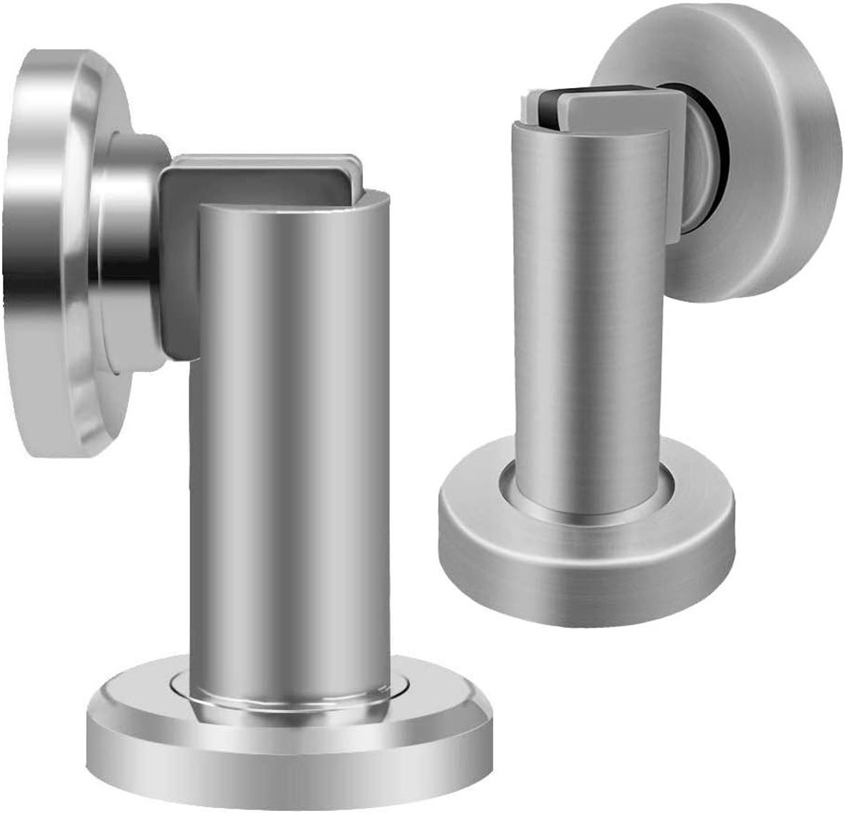 Zware Magnetische Deurstopper van RVS, 2 Stuks, Ideaal voor Thuis en Kantoor, Duurzaam en Efficiënt met Wandmontage en Chroomafwerking