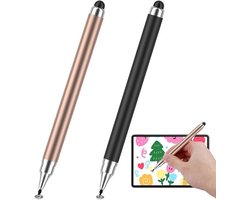 2 Stuks - Silicone Touch Screen Pen - Rubber Nib + Disk - Stylus Pen - Geen Opladen Vereist - Capacitive Tablet Pen - Compatibel met Alle Tablets en Mobiele Telefoons