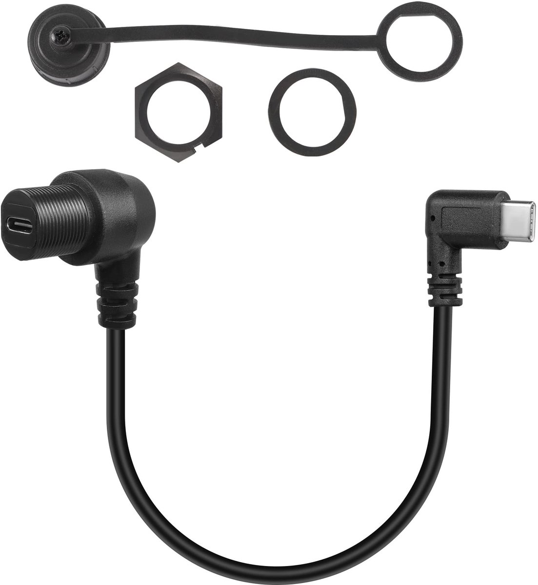 Cosensi - Dailygoods - USB C Paneelmontage Kabel 90 Graden Waterdicht 30 cm