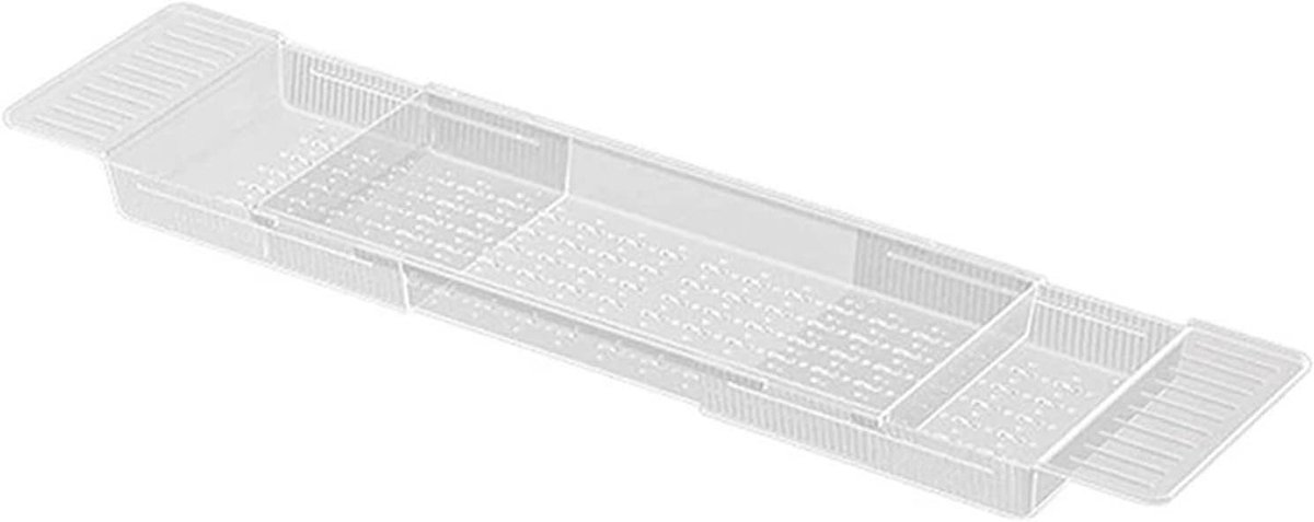 Badkuip Organizer - Bad Accessoires - Ontspannen Bad - Uitschuifbaar Ontwerp - 56.5 cm - Wit