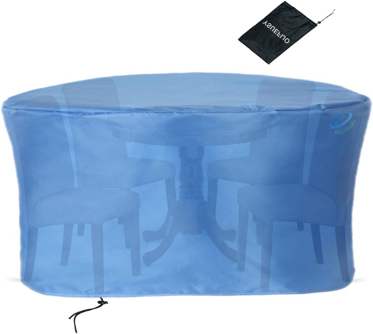Tuinmeubelhoes Rond - Terrashoes Beschermhoes - Meubels Beschermen - Waterdicht Oxford Stof - 140x75cm - Blauw