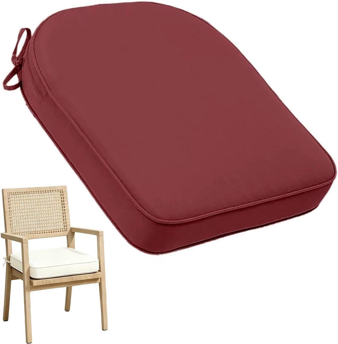 Zitkussen Tuinstoel - Buitenkussen Terras - Comfortabel Zitten - Antislip Banden - 45x48x5