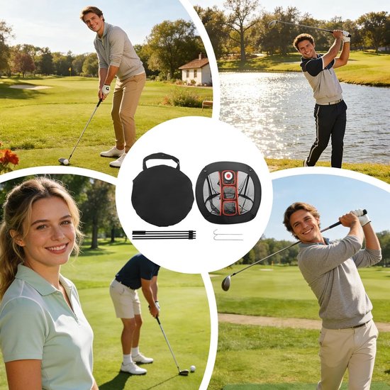 Golf Chipping Net - Trainingsset Golf - Techniek Verbeteren - Inclusief Opbergtas - 70x71x54 cm - Niet gespecificeerd van GOLF — afbeelding 4