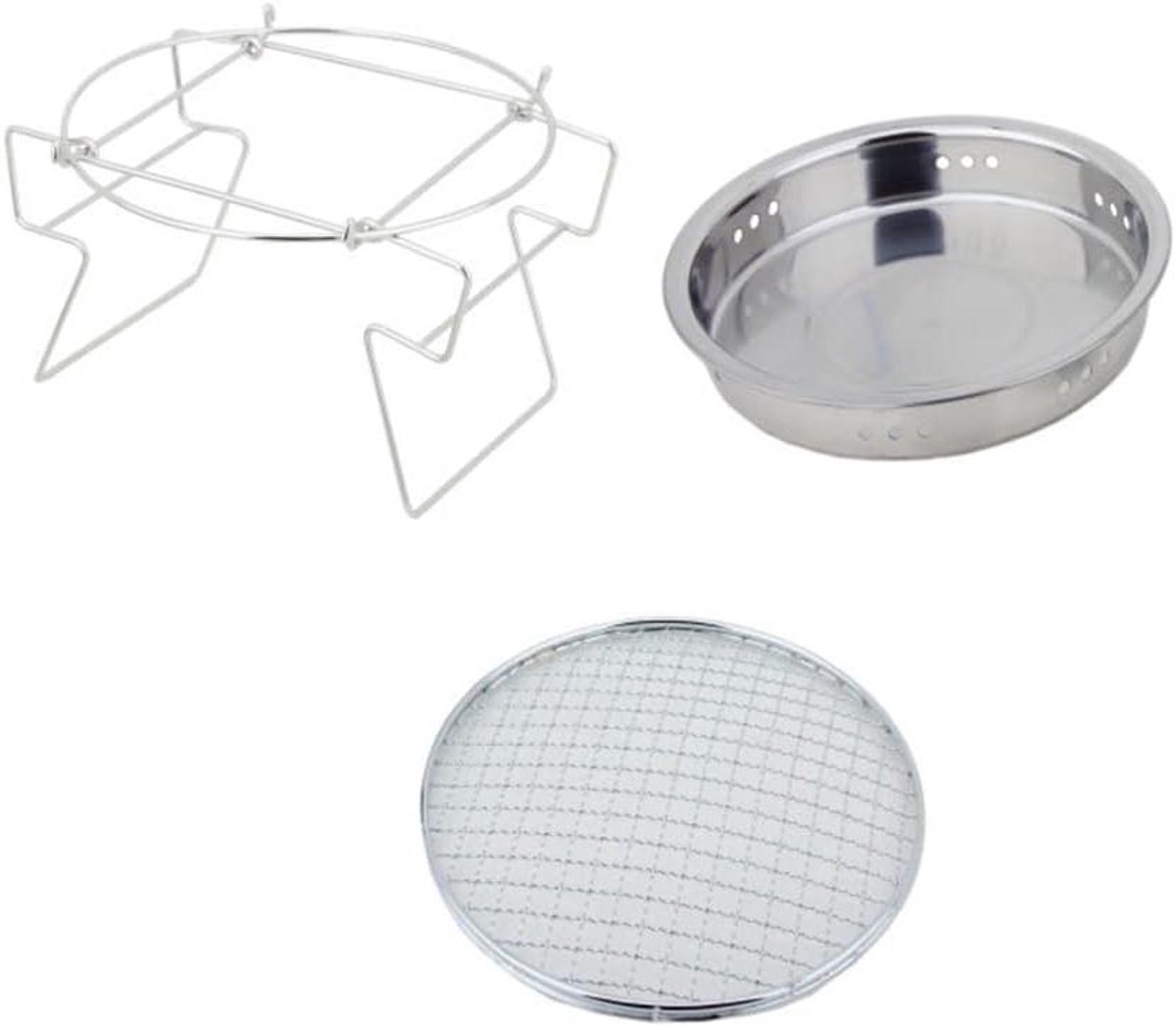 Opvouwbare BBQ Grill - Camping Grill - Buiten Koken - Roestvrij Staal - Compact Ontwerp - Zilver