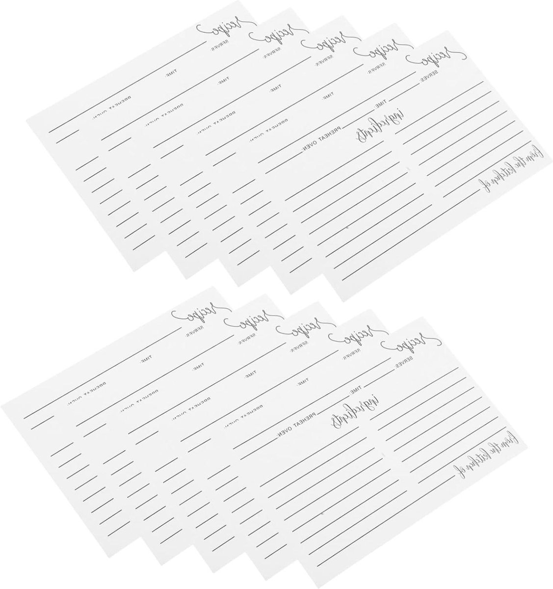 Receptkaarten - Notitiekaarten - Recepten Opslaan - Dubbelzijdig Ontwerp - 50 Stuks - Multi