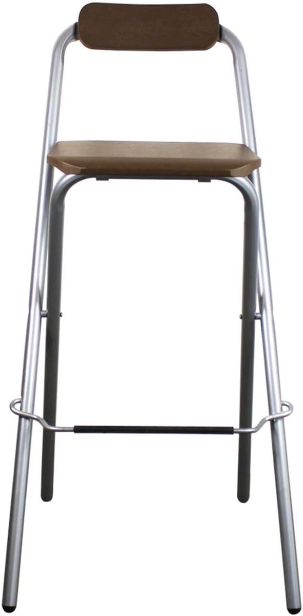 Inklapbare Barkruk - Hoge Keukenstoel - Ontbijt Bar - Met Rugleuning - 70cm - Zwart