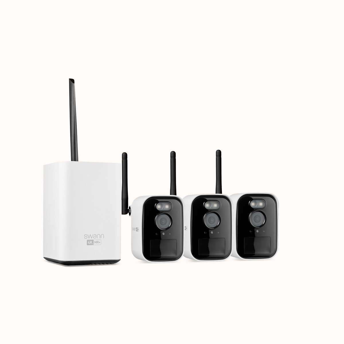 Swann MaxRanger4K™ Mini - Buitencamera's - 3 Pack met Hub - 4K Ultra HD resolutie - Nachtzicht in kleur - Tweeweg Audio - Geen Abonnementskosten - 64GB SD Card - 150 Meter Draadloos Bereik - Wi-Fi HaLow™ Technologie