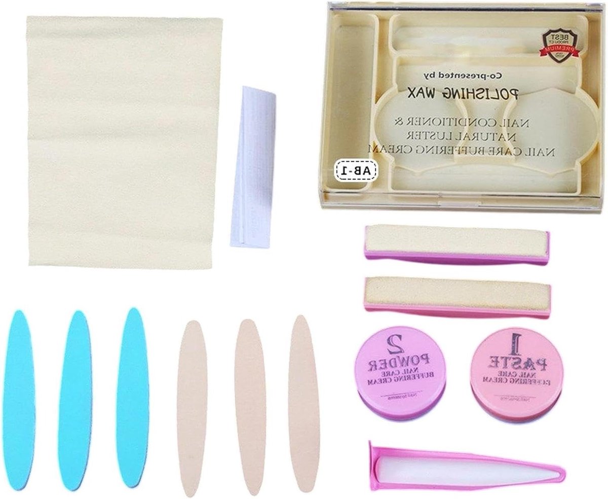 Nagelvijlen & Buffers - Manicure Set - Nagelverzorging Thuis - Voedende Formule - 13 x 10 cm - Wit
