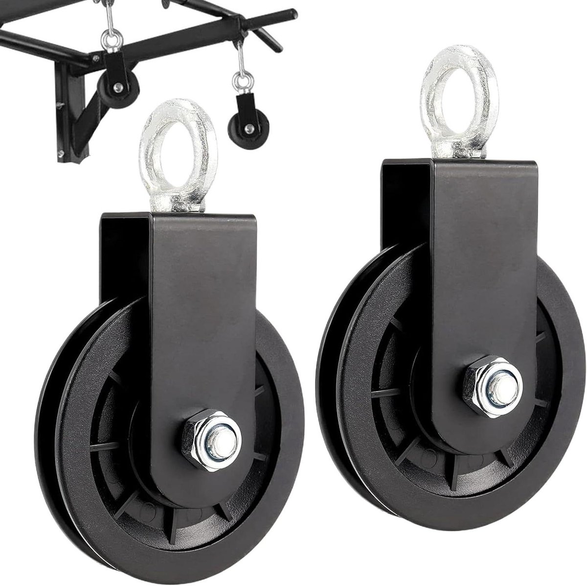 Katrol Wiel - Fitness Systeem - Krachttraining Thuissport - Stille Rotatie - 15 cm - Zilver