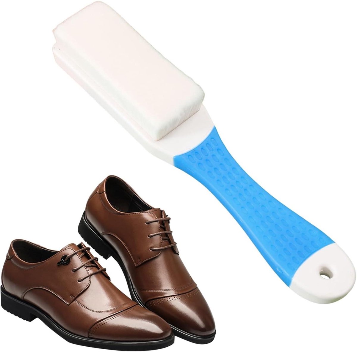 Schoonmaakborstel - Schoenborstel - Schoenen Reinigen - Ergonomisch Handvat - 22 cm - Blauw Wit