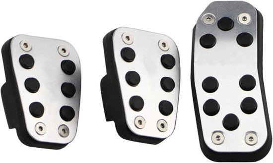 Auto Pedaal Covers - Voetsteun Pedalen - Verbeterde Grip - Antislip Ontwerp - Set van 3 - Zilver — afbeelding 2