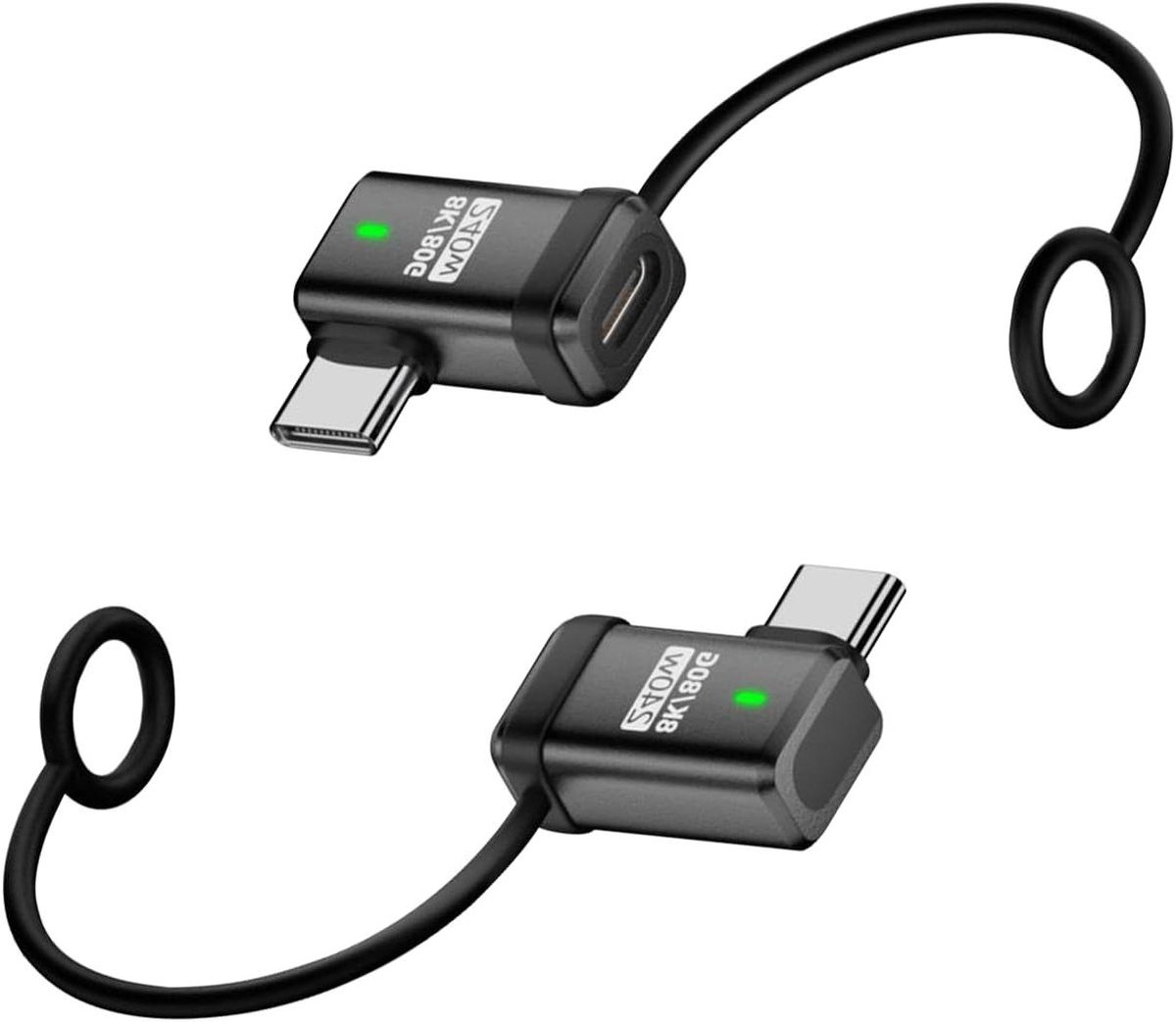 USB Adapter - Type C Converter - Data Overdracht - Anti-Lost Koord - Compact Formaat - Zwart
