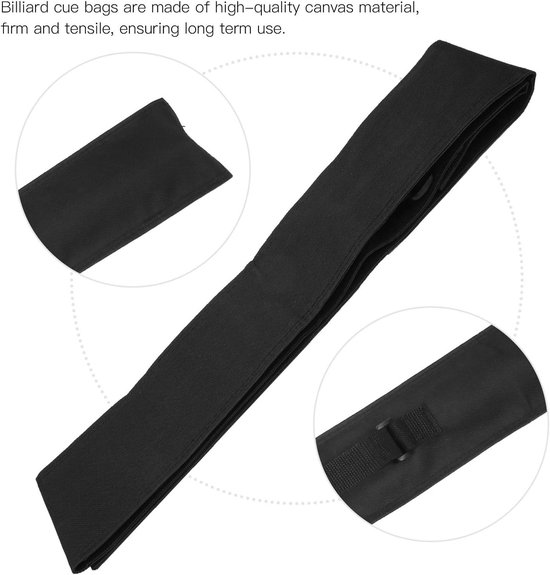 Biljart Keu Tas - Pool Stok Houder - Sport Benodigdheden - Verstelbare Schouderriem - 119 cm - Zwart — afbeelding 5