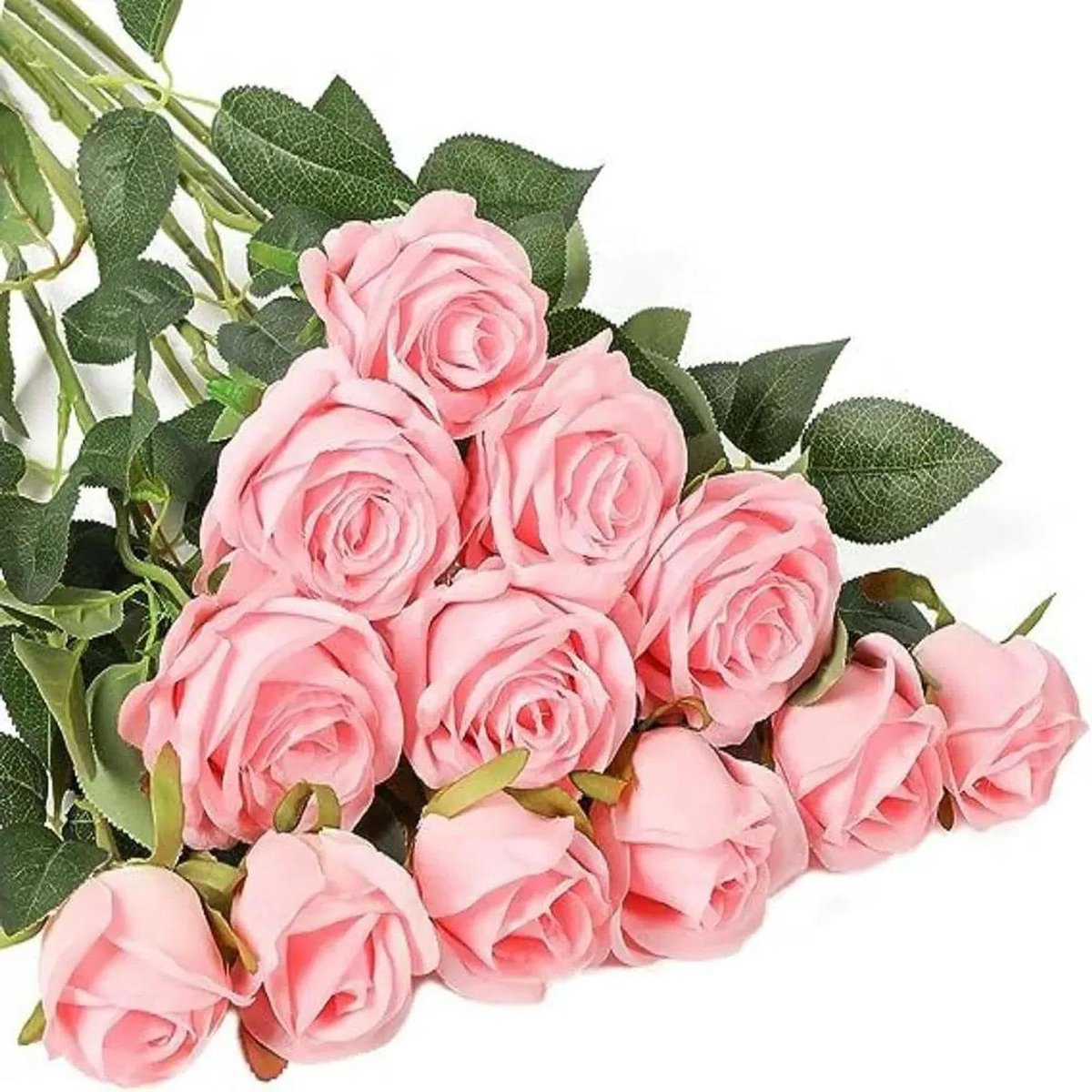Kunst Rozen Boeket - Zijde Bloemen - Decoratie Huis - Handgemaakt Ambacht - 50 cm Hoog - D