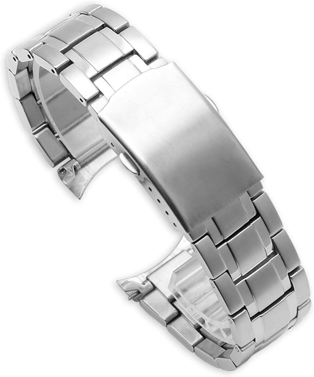 Horlogeband - Metalen band - Horloge reparatie - Vaste gebogen uiteinden - 22mm breed - Zilverkleurig