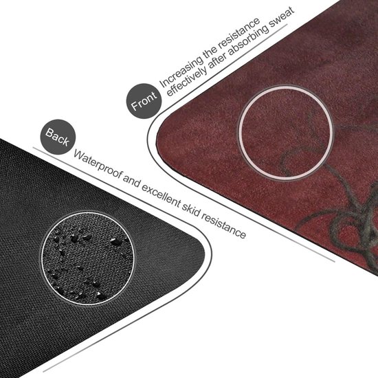 Yogamat Dun - Fitnessmat Oefenmat - Thuis Sporten - Antislip Rubber - 180x66 cm - Gothic Roos Nacht van Yogamat — afbeelding 4