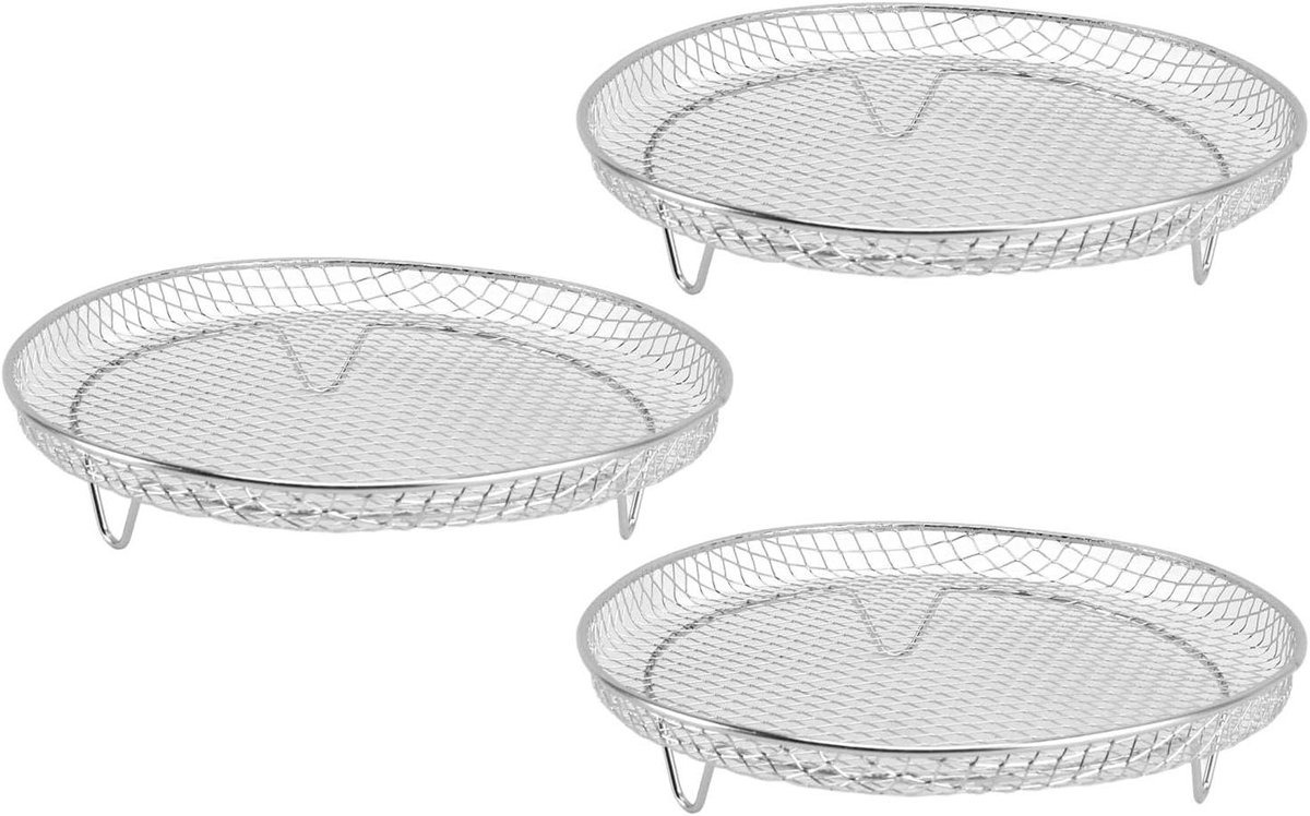 Friteuse Rekken - Droogrekken - Meer Koken - Stapelbaar Ontwerp - 8 Inch Compatibel - Zilver