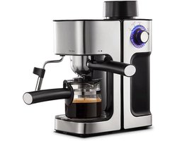 Koffiezetapparaat - Espressomachine Cappuccino - Thuis Koffie Maken - Intelligent Temperatuurregelsysteem - 5-10 Kopjes - Zwart