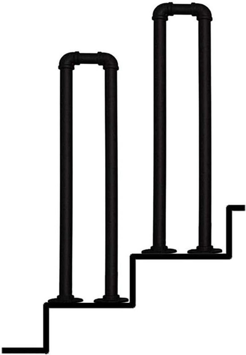 Buitentrapleuning - Smeedijzeren leuning - Veiligheid Buiten - Dubbele Bescherming - 90 cm - Mat Zwart