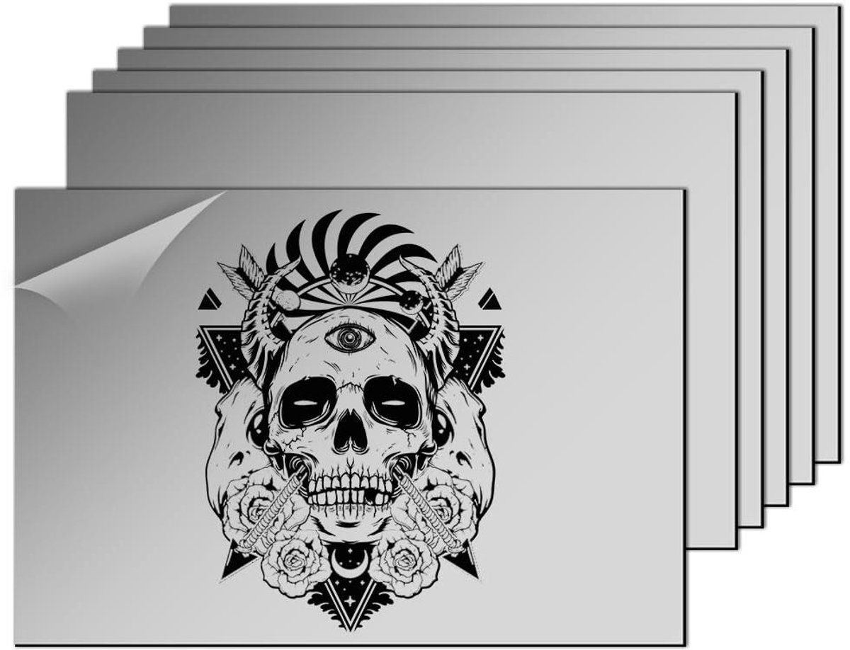 Graveerplaten Kunststof - Naamplaatjes Plaatjes - Naamplaatjes Maken - Zwart op Zilver - 30 x 20 cm - Gespiegeld Zilver
