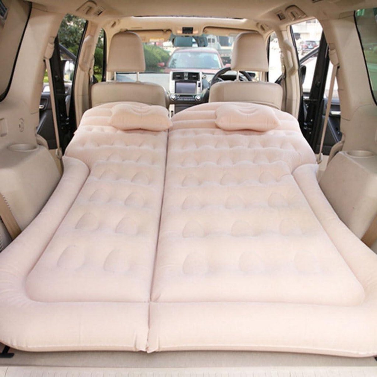 Opblaasbaar Matras - Luchtbed Auto - Comfortabel Reizen - Hoge Veerkracht - Universeel - Beige
